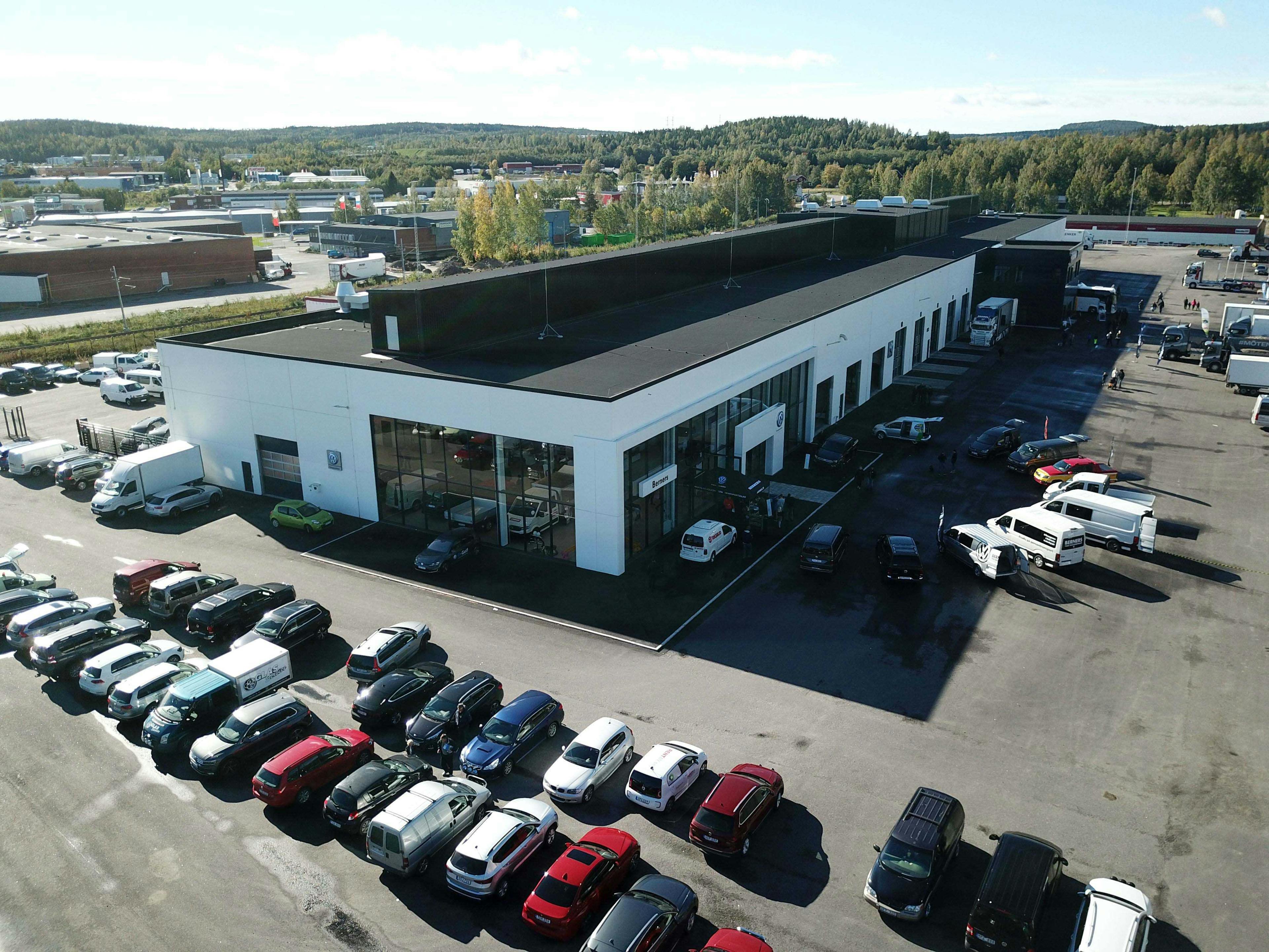 Berners nya anläggning i Sundsvall för Volkswagen- och Scaniaprodukter.